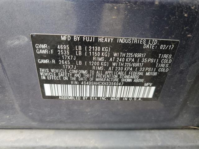 Photo 11 VIN: 4S4BSAHCXH3356047 - SUBARU OUTBACK 