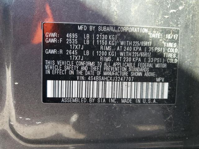 Photo 12 VIN: 4S4BSAHCXJ3247707 - SUBARU OUTBACK 