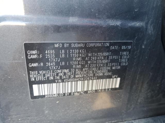 Photo 11 VIN: 4S4BSAHCXK3362440 - SUBARU OUTBACK 