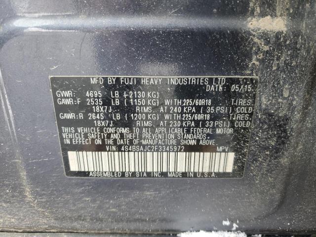 Photo 11 VIN: 4S4BSAJC2F3345972 - SUBARU OUTBACK 