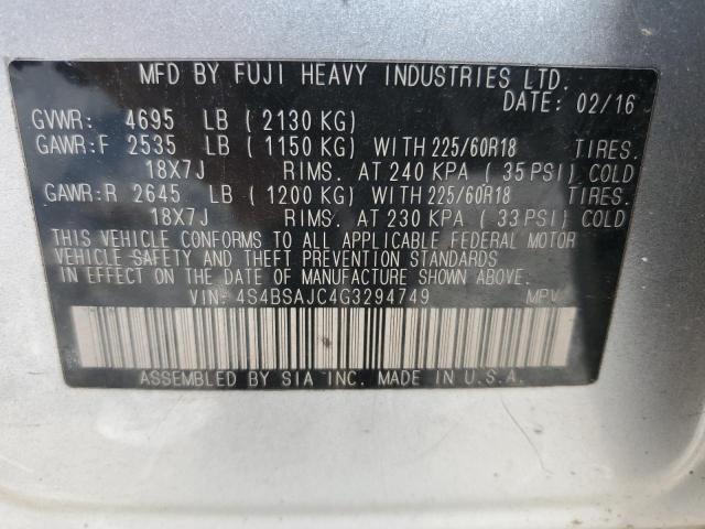 Photo 12 VIN: 4S4BSAJC4G3294749 - SUBARU OUTBACK 2. 