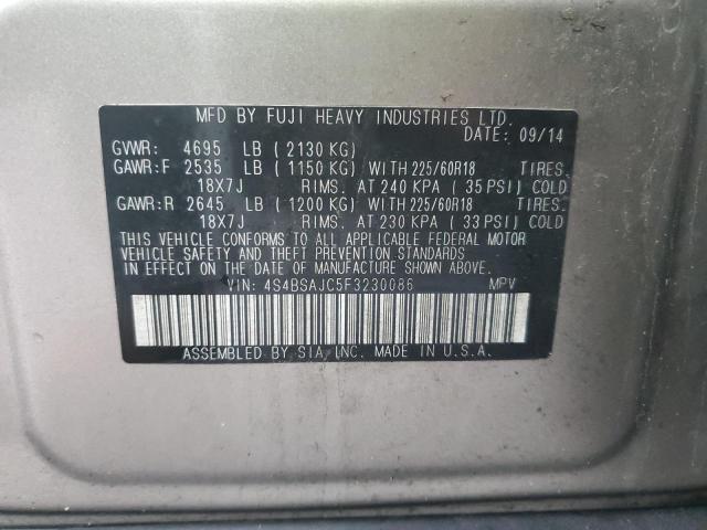 Photo 12 VIN: 4S4BSAJC5F3230086 - SUBARU OUTBACK 