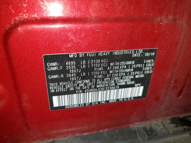 Photo 11 VIN: 4S4BSAJC6F3238679 - SUBARU OUTBACK 2. 