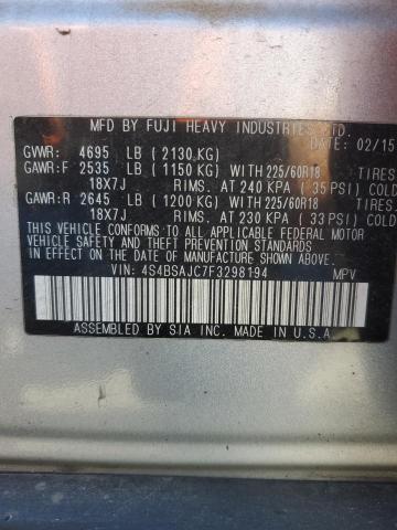 Photo 12 VIN: 4S4BSAJC7F3298194 - SUBARU OUTBACK 