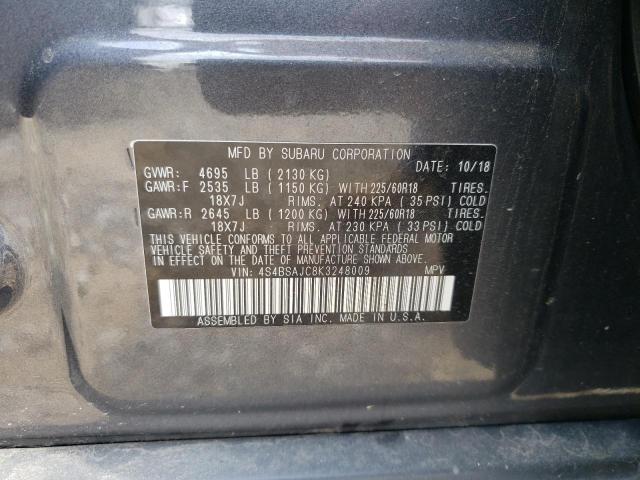 Photo 12 VIN: 4S4BSAJC8K3248009 - SUBARU OUTBACK 