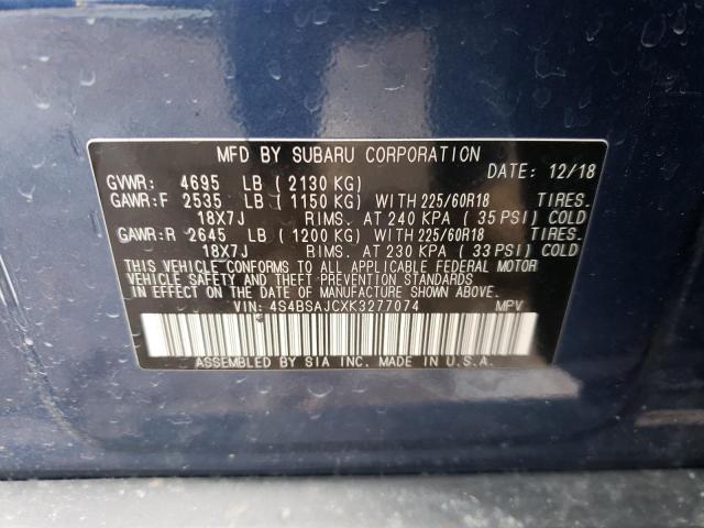 Photo 12 VIN: 4S4BSAJCXK3277074 - SUBARU OUTBACK 