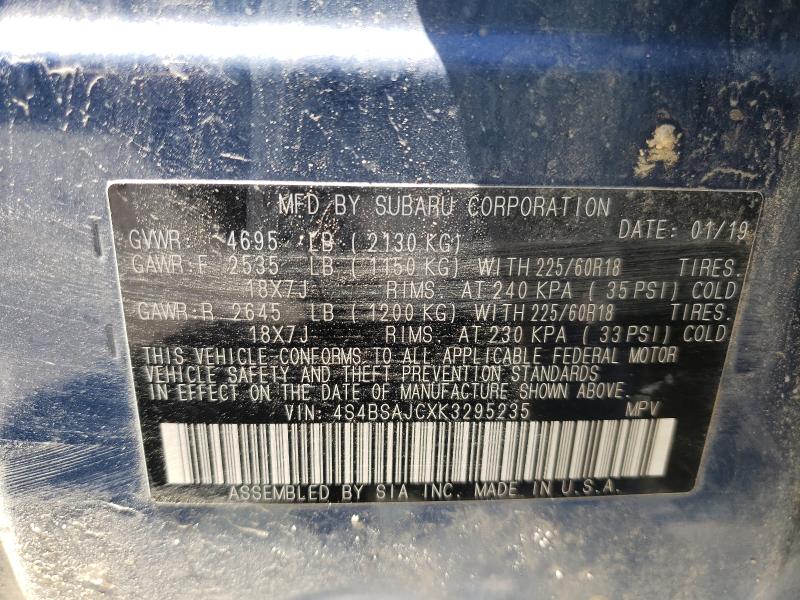 Photo 9 VIN: 4S4BSAJCXK3295235 - SUBARU OUTBACK 