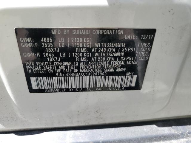 Photo 12 VIN: 4S4BSAKC1J3287909 - SUBARU OUTBACK 