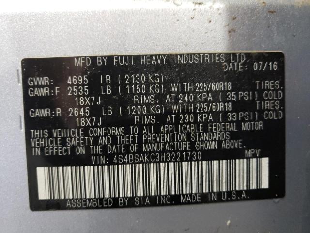 Photo 12 VIN: 4S4BSAKC3H3221730 - SUBARU OUTBACK 