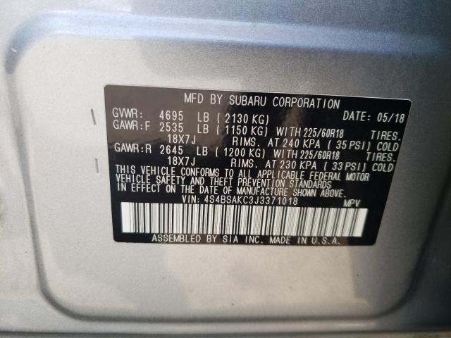 Photo 9 VIN: 4S4BSAKC3J3371018 - SUBARU OUTBACK 2. 