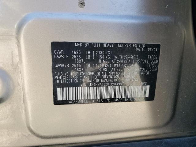 Photo 12 VIN: 4S4BSALC3F3203997 - SUBARU OUTBACK 2. 