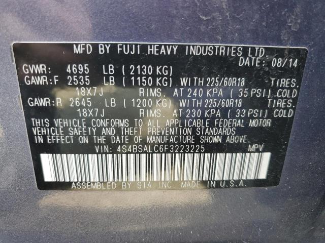 Photo 12 VIN: 4S4BSALC6F3223225 - SUBARU OUTBACK 