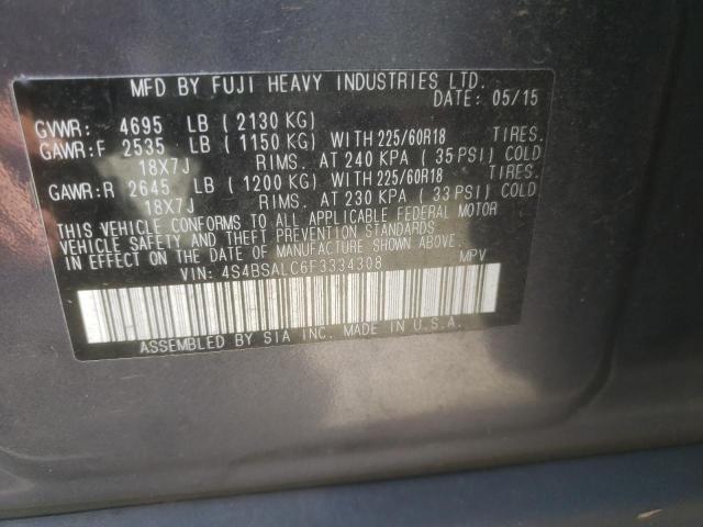 Photo 13 VIN: 4S4BSALC6F3334308 - SUBARU OUTBACK 