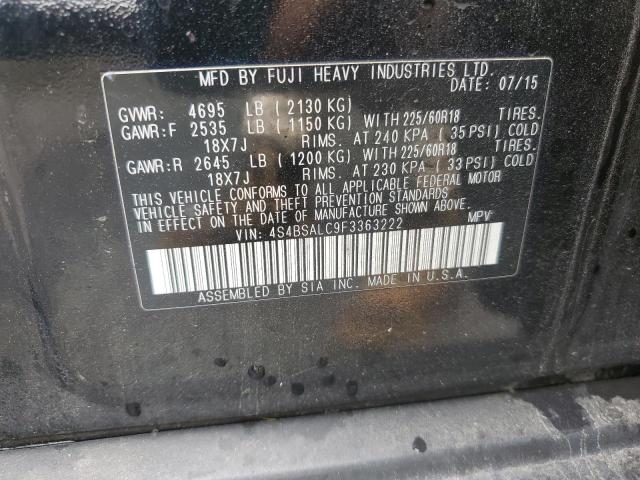 Photo 12 VIN: 4S4BSALC9F3363222 - SUBARU OUTBACK 