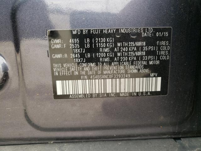 Photo 9 VIN: 4S4BSANC0F3293249 - SUBARU OUTBACK 2. 