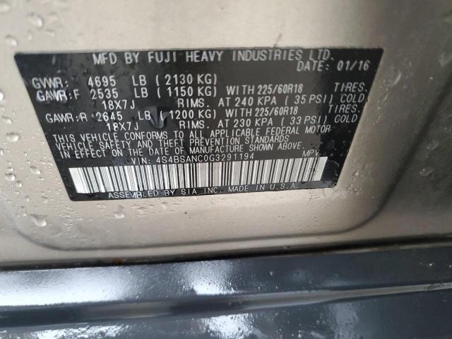 Photo 11 VIN: 4S4BSANC0G3291194 - SUBARU OUTBACK 