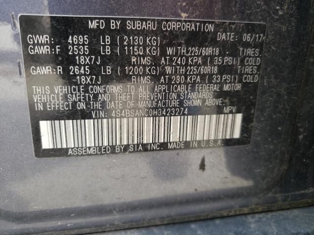 Photo 9 VIN: 4S4BSANC0H3423274 - SUBARU OUTBACK 2. 