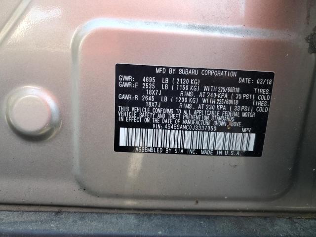 Photo 12 VIN: 4S4BSANC0J3337050 - SUBARU OUTBACK 