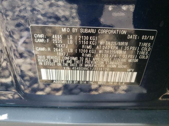 Photo 13 VIN: 4S4BSANC1J3338126 - SUBARU OUTBACK 2. 