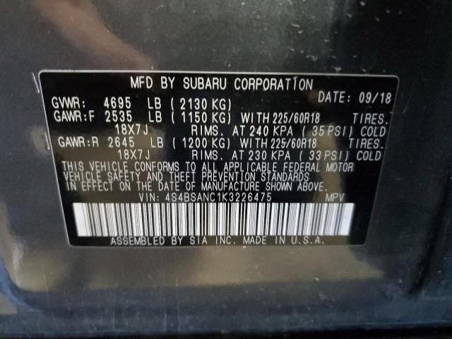 Photo 11 VIN: 4S4BSANC1K3226475 - SUBARU OUTBACK 