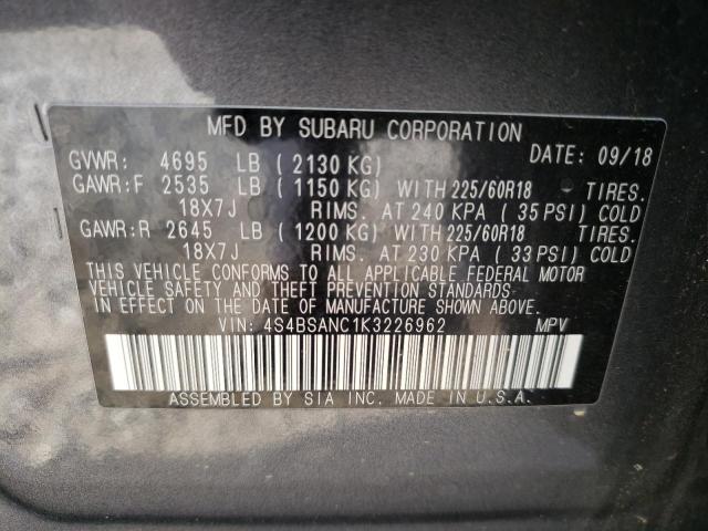 Photo 11 VIN: 4S4BSANC1K3226962 - SUBARU OUTBACK 