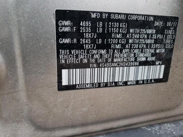 Photo 12 VIN: 4S4BSANC2H3439086 - SUBARU OUTBACK 