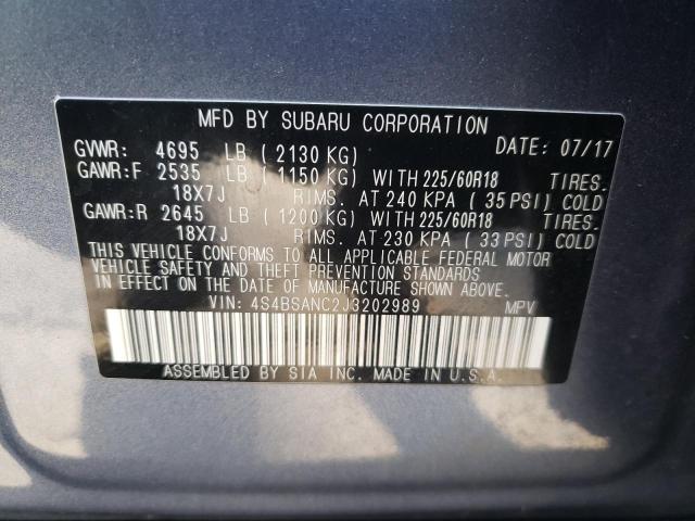 Photo 9 VIN: 4S4BSANC2J3202989 - SUBARU OUTBACK 