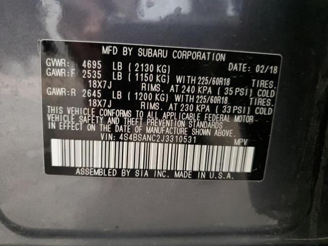 Photo 12 VIN: 4S4BSANC2J3310531 - SUBARU OUTBACK 2. 