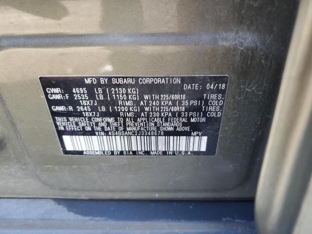 Photo 12 VIN: 4S4BSANC2J3348678 - SUBARU OUTBACK 