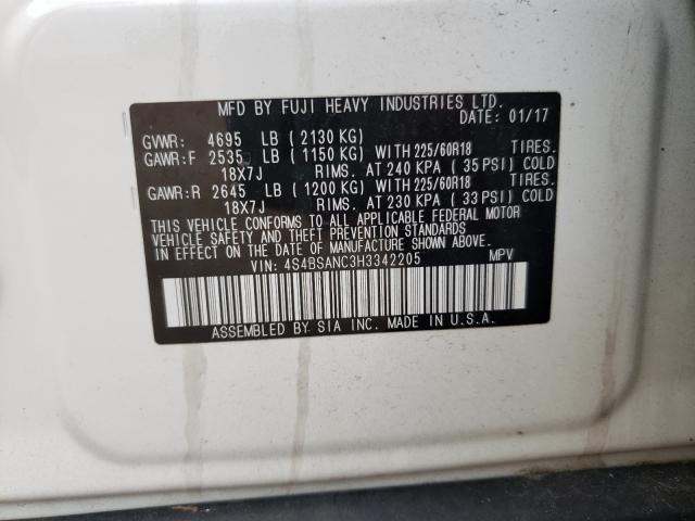 Photo 9 VIN: 4S4BSANC3H3342205 - SUBARU OUTBACK 2. 