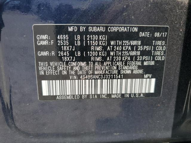 Photo 12 VIN: 4S4BSANC3J3211541 - SUBARU OUTBACK 2. 