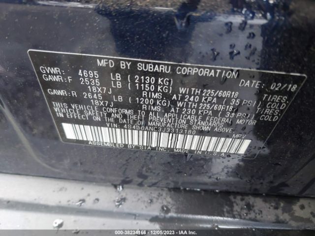 Photo 8 VIN: 4S4BSANC3J3313180 - SUBARU OUTBACK 