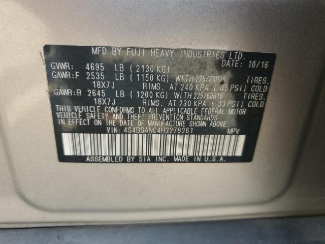 Photo 11 VIN: 4S4BSANC4H3279261 - SUBARU OUTBACK 2. 