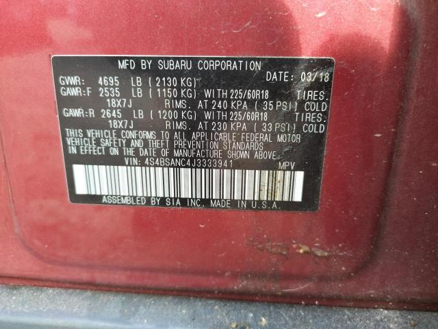 Photo 9 VIN: 4S4BSANC4J3333941 - SUBARU OUTBACK 2. 