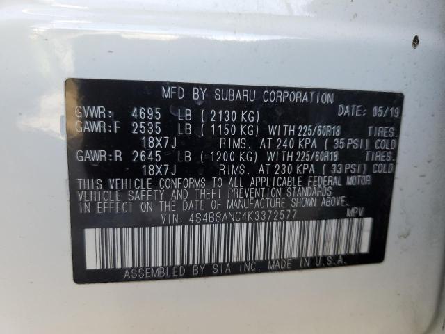 Photo 11 VIN: 4S4BSANC4K3372577 - SUBARU OUTBACK 2. 