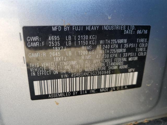 Photo 12 VIN: 4S4BSANC5G3360946 - SUBARU OUTBACK 2. 