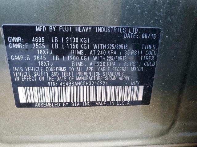 Photo 11 VIN: 4S4BSANC5H3210224 - SUBARU OUTBACK 