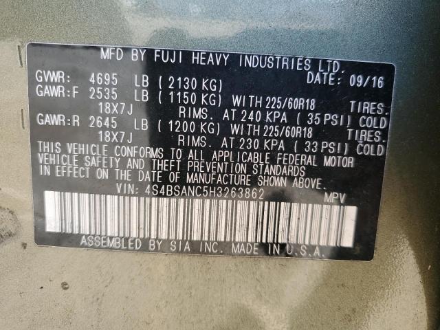 Photo 12 VIN: 4S4BSANC5H3263862 - SUBARU OUTBACK 