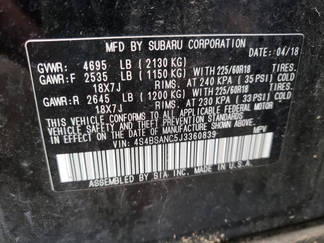 Photo 9 VIN: 4S4BSANC5J3360839 - SUBARU OUTBACK 2. 