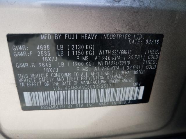 Photo 9 VIN: 4S4BSANC6G3323517 - SUBARU OUTBACK 2. 