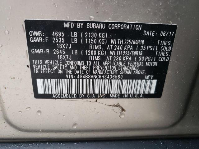 Photo 9 VIN: 4S4BSANC6H3436580 - SUBARU OUTBACK 2. 