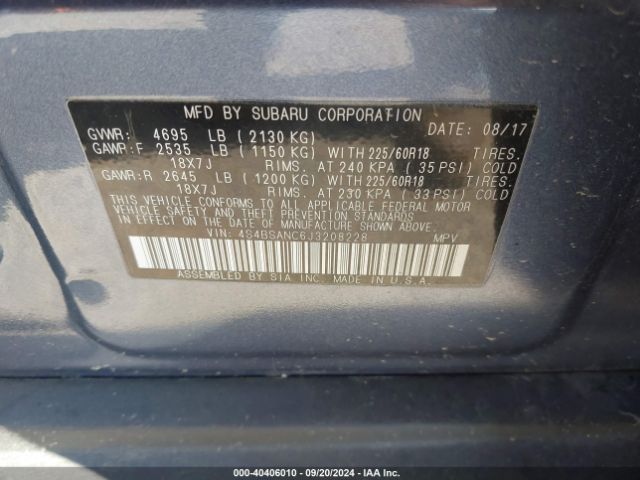 Photo 8 VIN: 4S4BSANC6J3208228 - SUBARU OUTBACK 