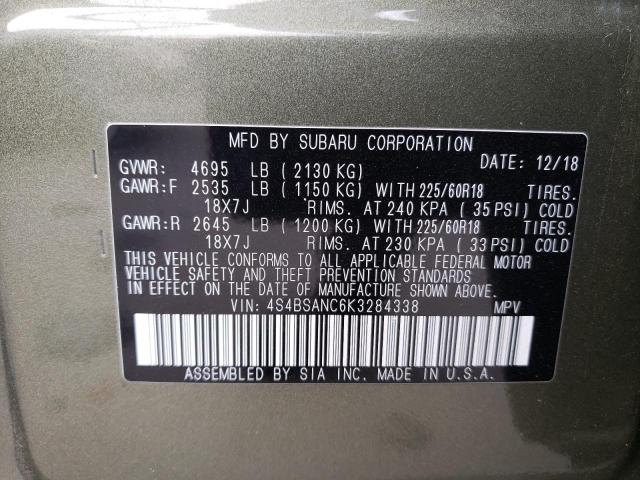 Photo 13 VIN: 4S4BSANC6K3284338 - SUBARU OUTBACK 