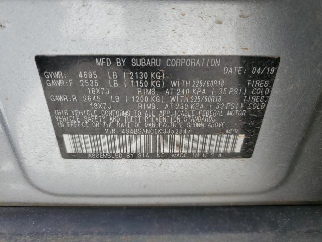 Photo 9 VIN: 4S4BSANC6K3352847 - SUBARU OUTBACK 2. 