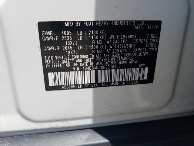 Photo 9 VIN: 4S4BSANC8H3316957 - SUBARU OUTBACK 2. 