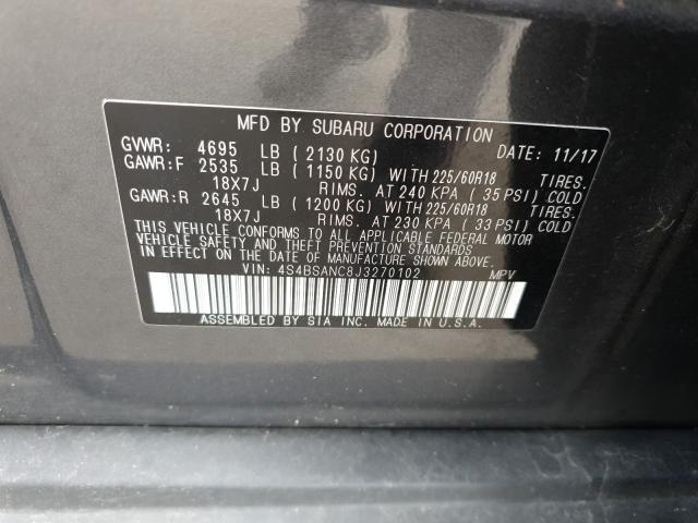 Photo 9 VIN: 4S4BSANC8J3270102 - SUBARU OUTBACK 2. 