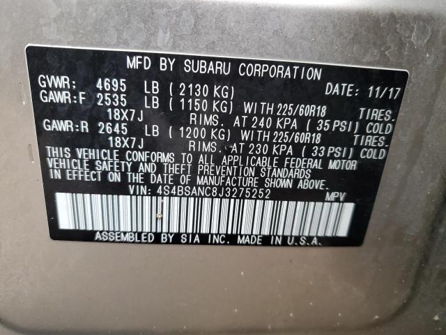 Photo 12 VIN: 4S4BSANC8J3275252 - SUBARU OUTBACK 2. 