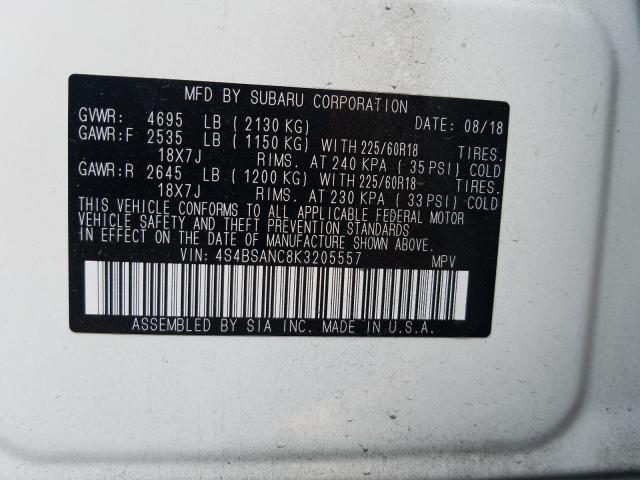 Photo 9 VIN: 4S4BSANC8K3205557 - SUBARU OUTBACK 2. 