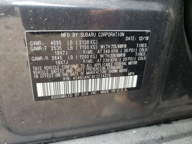 Photo 9 VIN: 4S4BSANC8K3274376 - SUBARU OUTBACK 2. 