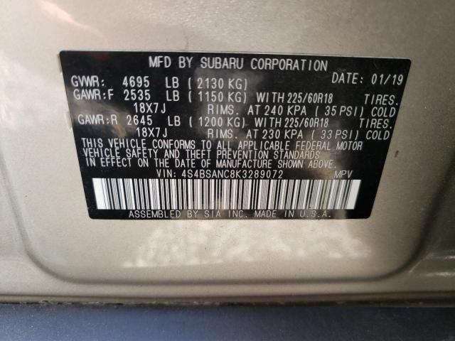 Photo 12 VIN: 4S4BSANC8K3289072 - SUBARU OUTBACK 2. 